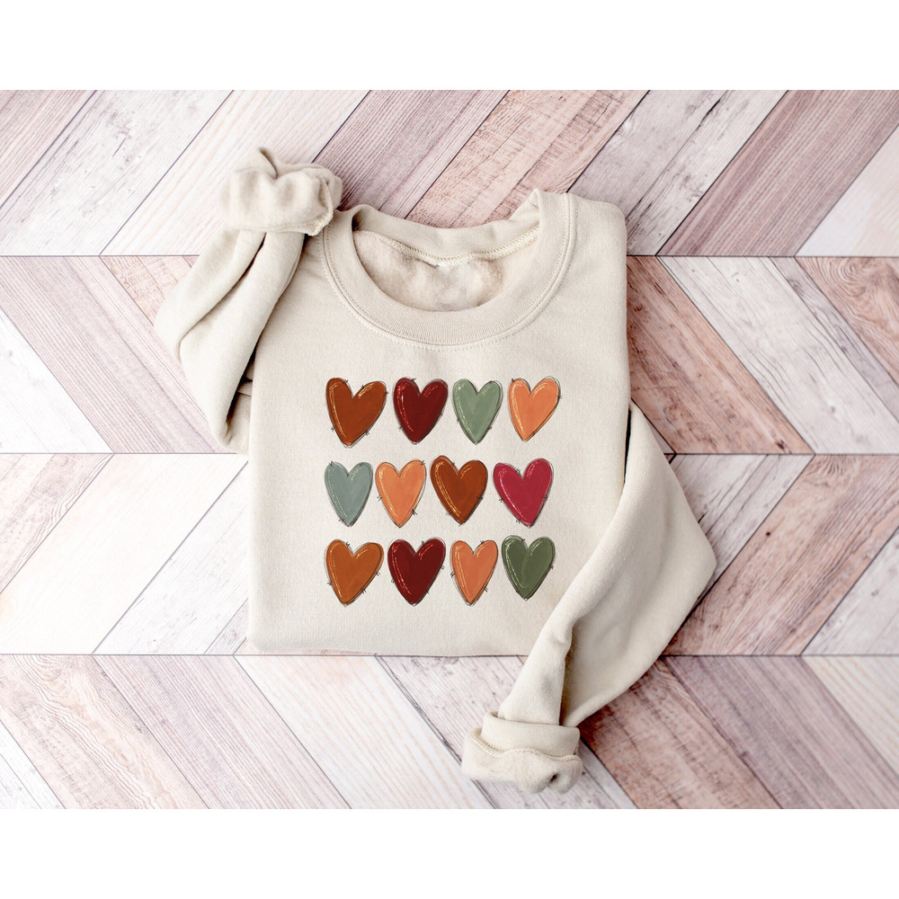 Fall Love Hearts Sweatshirt, Fall Heart Shirt, Fall Shirt, Fall Color Shirts, Pumpkin Shirt, Autumn Sweatshirt, Halloween Shirts, Halloween.jpg