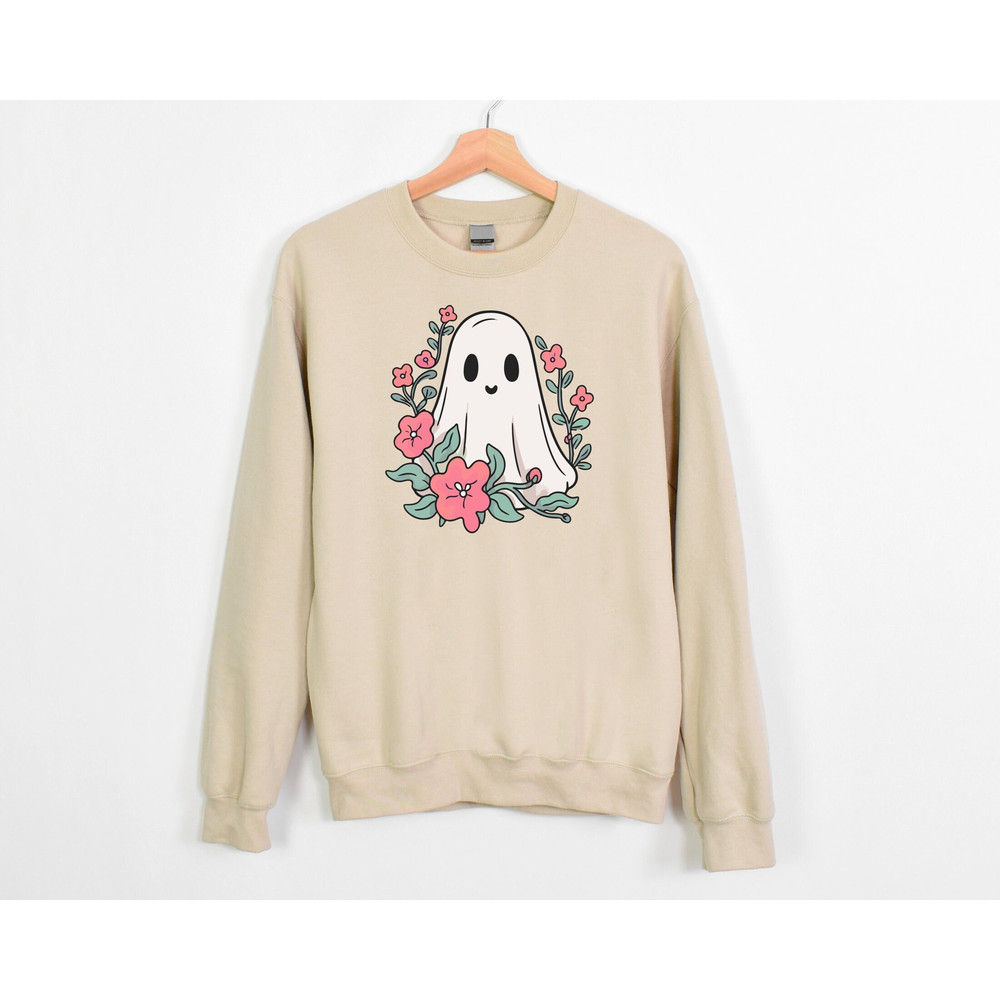 Flower Ghost Halloween Sweatshirt, Halloween T-shirt, Vintage Ghost Shirt, Spooky Fall Mom Shirt, Cute Floral Ghost Shirt, Vintage Sweater.jpg