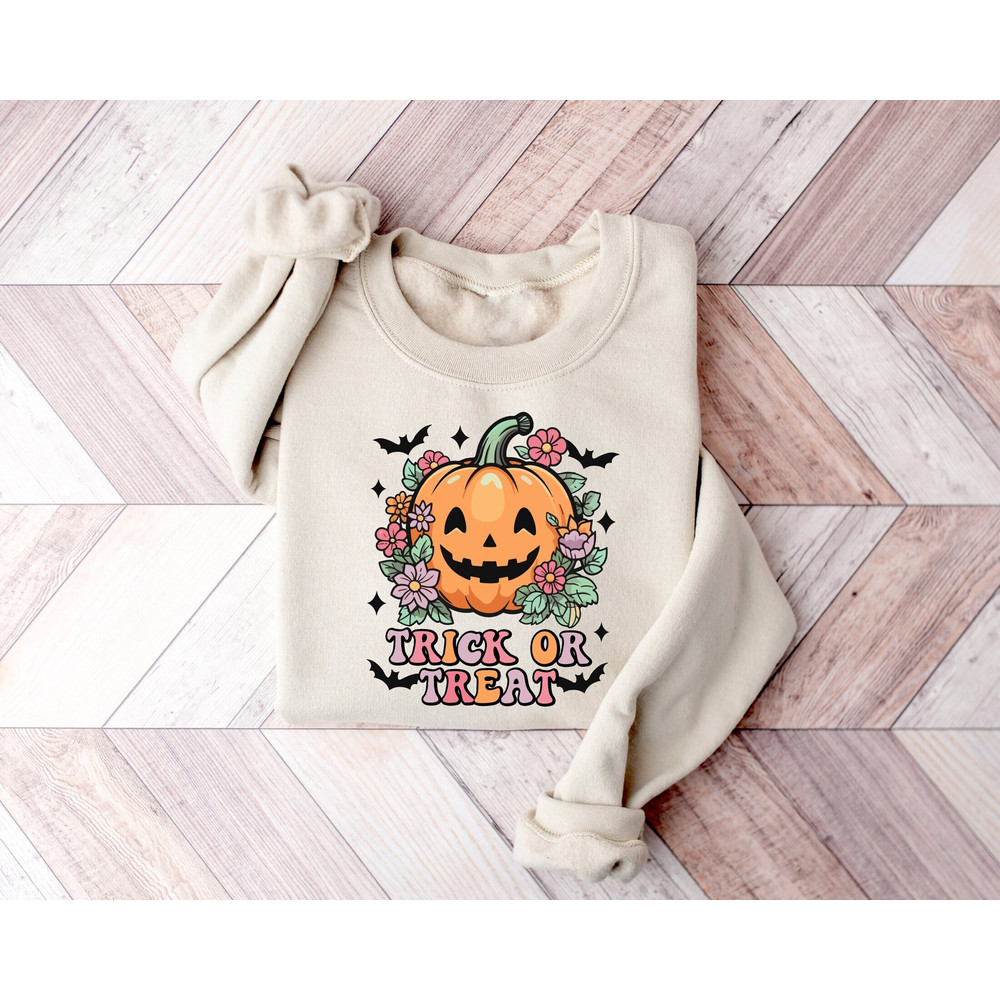 Halloween Trick or Treat Sweatshirt, Halloween Shirts, Vintage Pumpkin Shirt, Halloween Trick-Or-Treat Shirt, Funny Halloween Shirt,Fall Tee.jpg