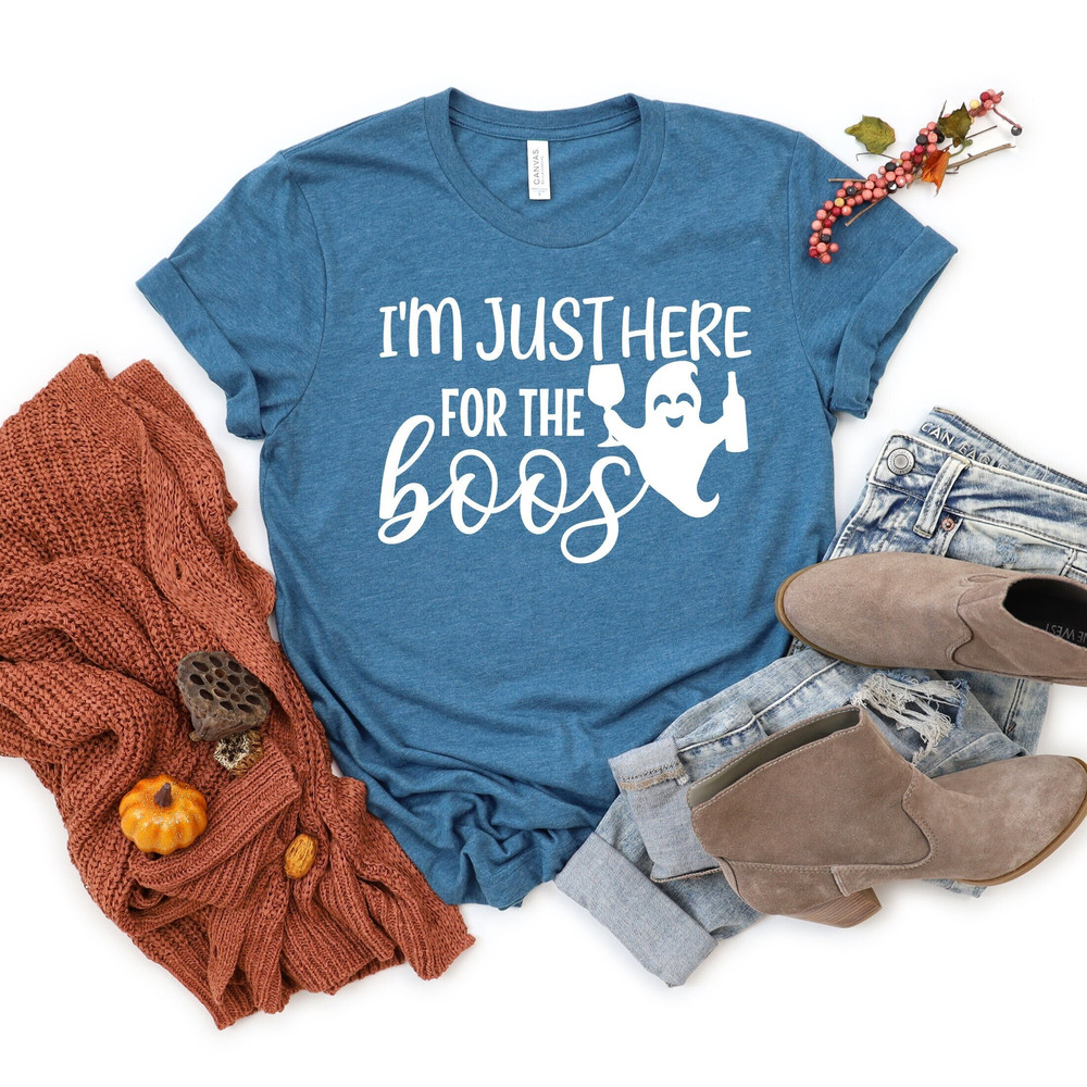 I'm Just Here For The Boos Shirt, Halloween Shirt, Funny Halloween Shirt, Halloween Gift Shirt, Fall Shirt, Halloween Sweatshirt, Boo Shirt.jpg