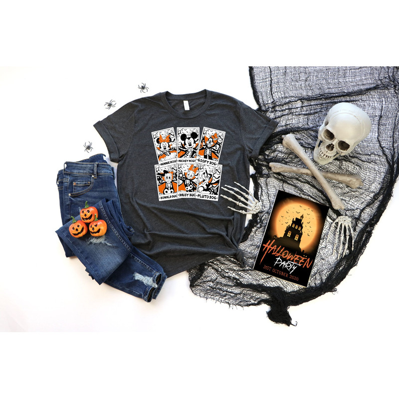 Mickey And Friends Halloween Tarot Card Shirt, Disney Skeleton Shirt, Disney Characters Halloween, Disney Halloween Sweatshirt, Spooky Vibes.jpg