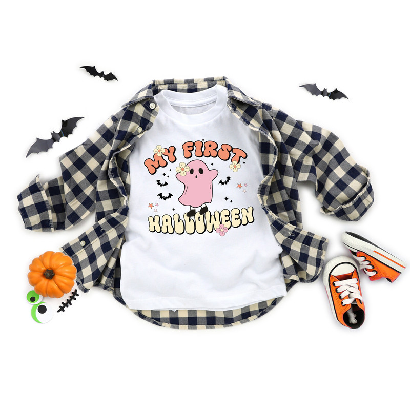 My First Halloween Shirt, Baby's Halloween Costumes, Happy Halloween Shirt, Baby Ghost Outfits, Halloween Tee, My First Halloween Kids Shirt.jpg