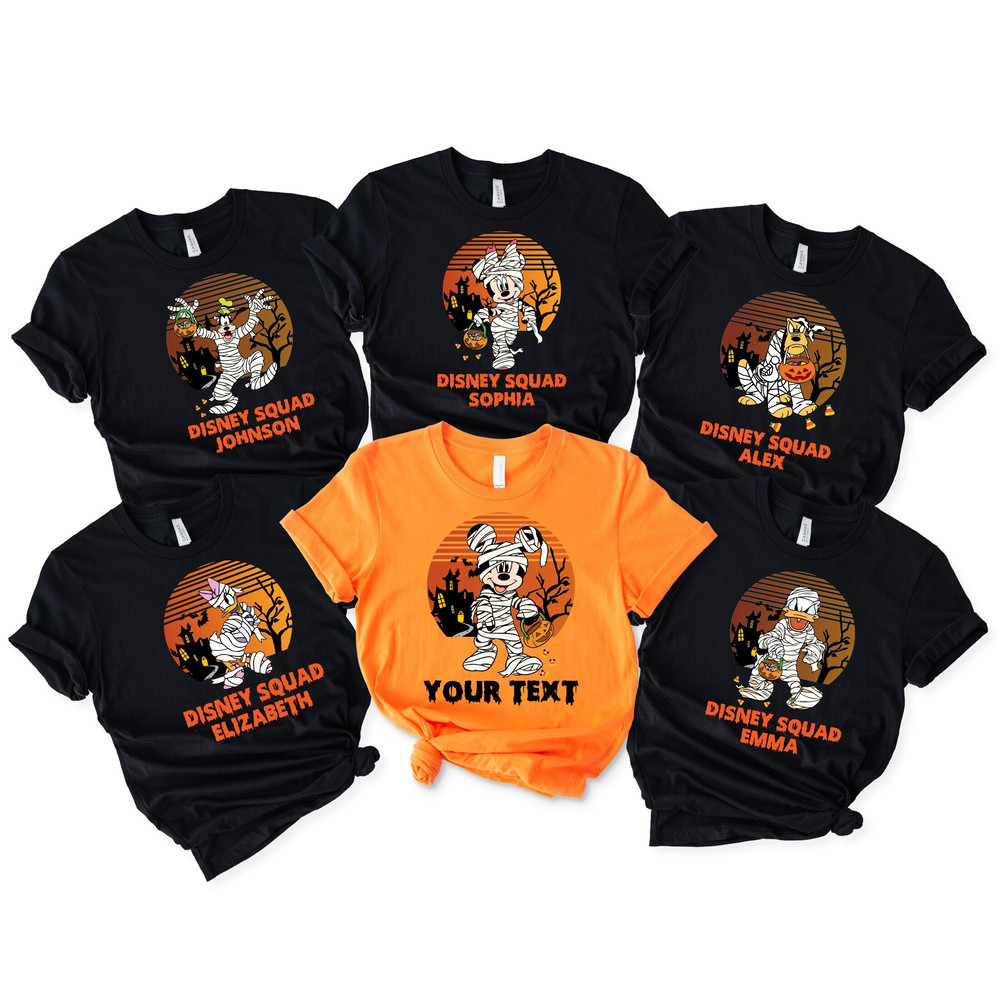 Personalized Disney Halloween Family Shirt, Mickey and Friends Mummy Halloween Shirt, Disney Halloween Custom Shirt, Disney Characters Shirt.jpg