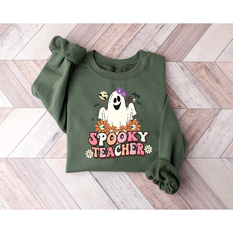 Spooky Teacher Sweatshirt, Halloween Shirts, Spooky Teacher Halloween Shirts, Halloween Gifts for Teacher, Fall Teacher Shirt, Teacher Shirt.jpg