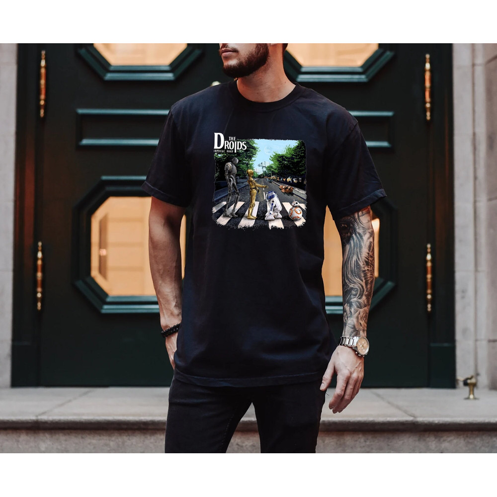 Comfort Colors® Disney Star Wars T-Shirts, Droids Abbey Road Shirt, Movie Music Tee, Star Wars Fun Gift, R2-D2, C-3PO Shirt, BB-8, K-2SO.jpg