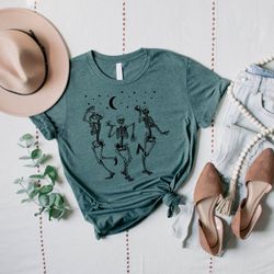 dancing skeleton shirt, halloween shirt, skeleton hand shirt, funny halloween shirt, fall shirt, skull halloween, women'