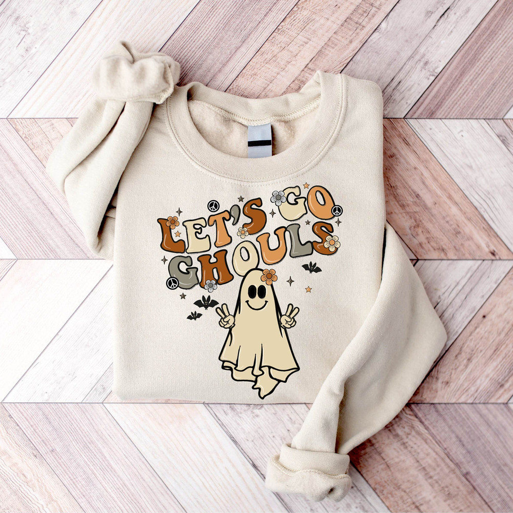 Lets Go Ghouls Sweatshirt, Vintage Halloween Shirt, Retro Fall Shirt, Fall Shirt, Vintage Ghost Shirt, Spooky Season, Spooky Vibes Shirt.jpg