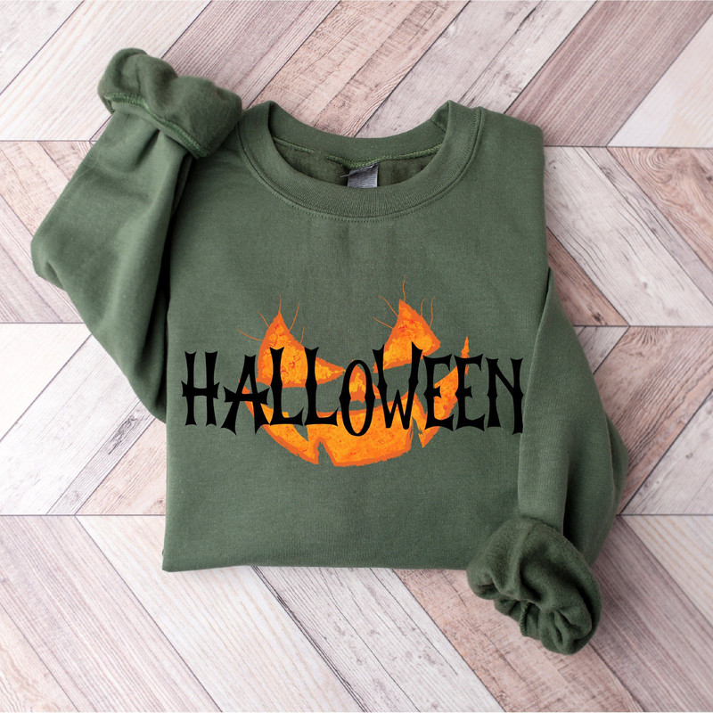 Womens Halloween Sweatshirt, Cute Halloween Shirt, Ghost Halloween Sweatshirt, Pumpkin Face Sweatshirt, Fall Shirt, Spooky Season Shirt.jpg