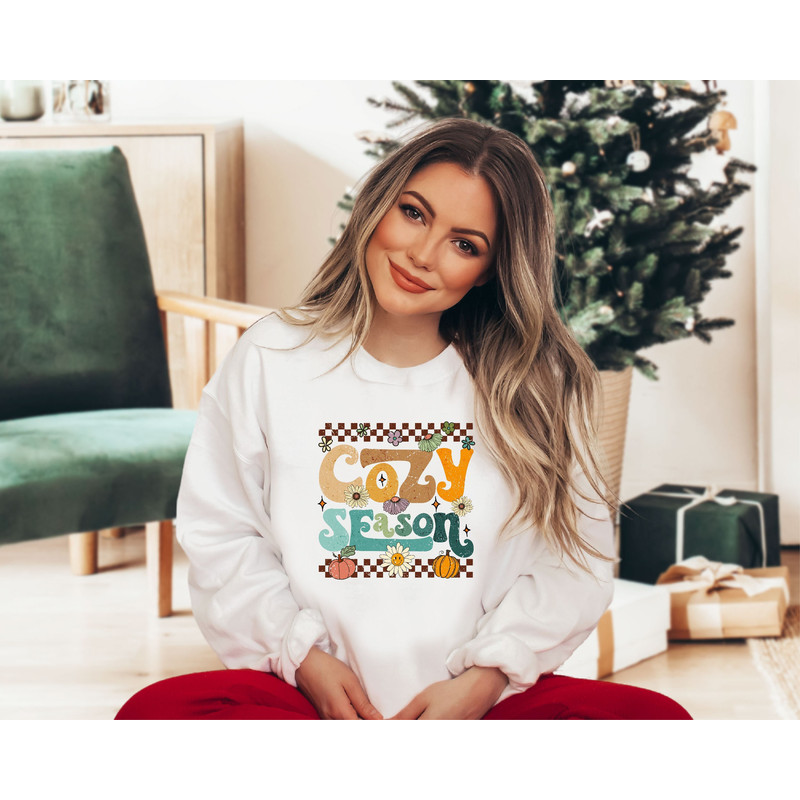 Cozy Season Sweatshirt, Get Cozy Sweatshirt, Halloween Sweater, Retro Cozy Season Sweat, Fall Apparel, Cozy Vibes, Fall Sweat,Autumn Sweater.jpg