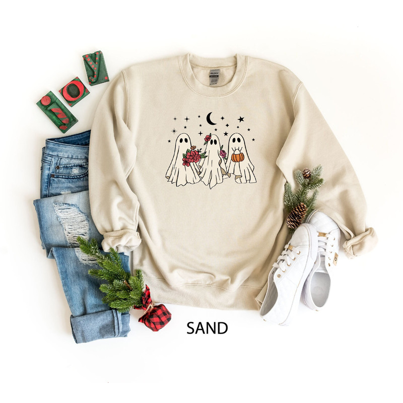 Floral Ghost Sweatshirt, Halloween Ghost Sweatshirt, Floral Ghost Shirt, Flower Halloween Shirt,Vintage Retro Sweatshirt,Spooky Season Sweat.jpg