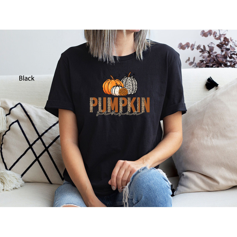 Pumpkin Season Leopard Shirt, Pumpkin Cheetah Shirt, Thanksgiving Shirt, Thankful Shirt, Fall Shirt, Pumpkin, Family Matching Shirt,Fall Tee.jpg