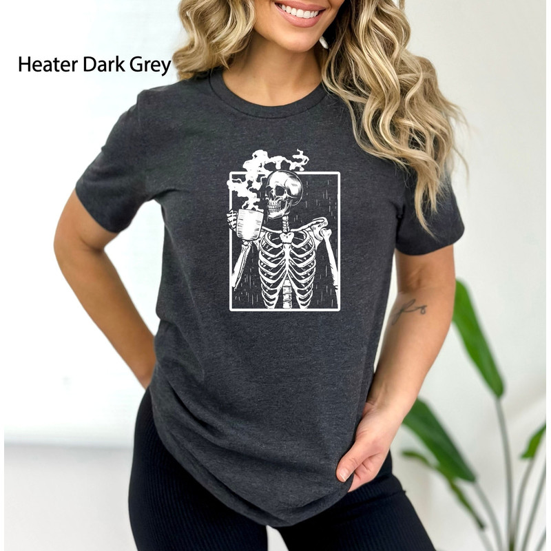 Skeleton Drinking Coffee Shirt, Skeleton Coffee Shirt, Skeleton Fall Shirt, Coffee Skeletons T-Shirt, Coffee Lover Shirt, Vintage Halloween.jpg