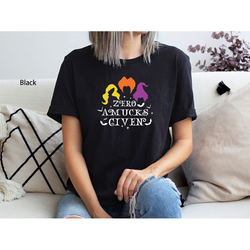 Zero Amucks Given Shirt, Sanderson Sisters Shirts, Halloween Party Shirts, Hocus Pocus Shirts, Halloween Outfits, 2023 Halloween Funny Shirt.jpg