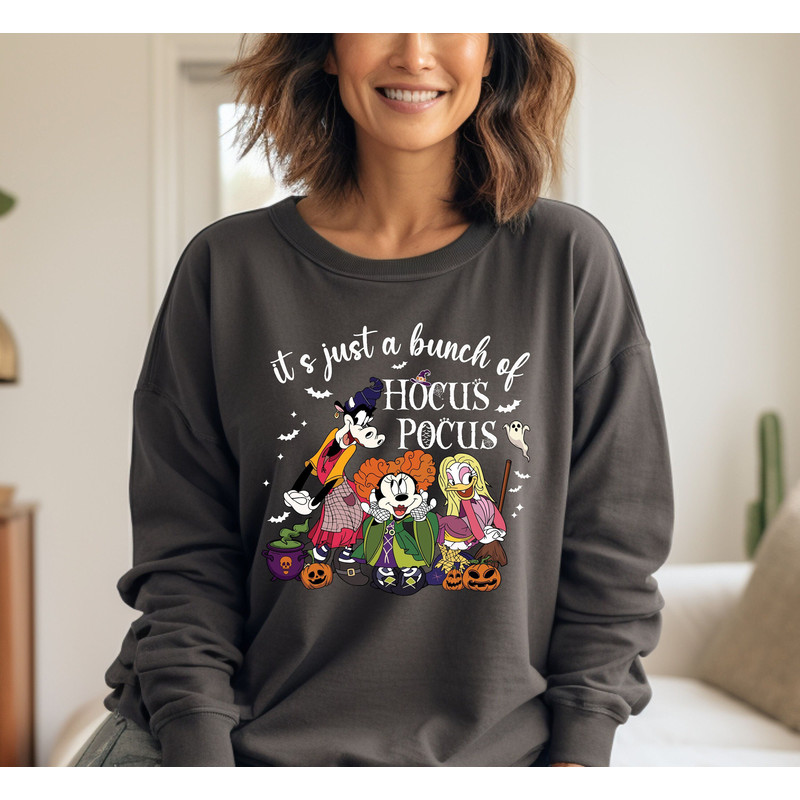Comfort Colors® Mickey And Friends Halloween Sweater, It's Just A Bunch Of Hocus Pocus Sweatshirt, Minnie Halloween Hoodie, Disney Halloween.jpg
