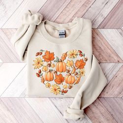 fall heart sweatshirt, pumpkin heart sweatshirt, halloween sweatshirt, pumpkin sweatshirt, thanksgiving sweatshirt, fall