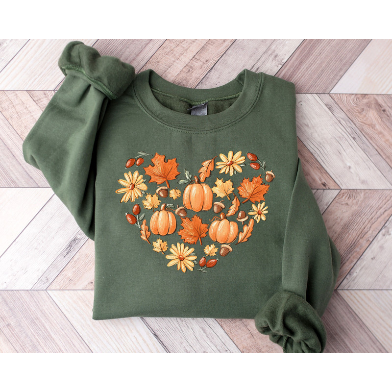 Fall Heart Thanksgiving Sweatshirt, Pumpkin Fall Sweatshirt, Peace Love Thanksgiving, Love Fall Sweatshirt, Family Thanksgiving Sweatshirt.jpg