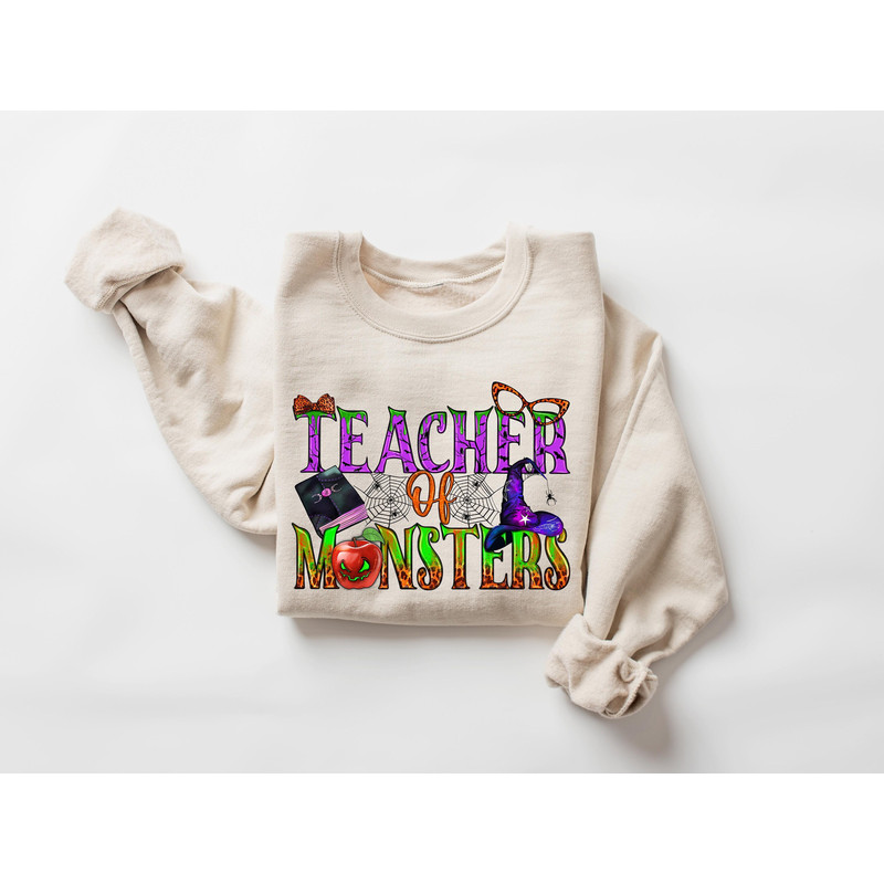 Cute Spooky Teacher Sweatshirt, Teacher Halloween Sweatshirt, Teacher Appreciation Gifts, Fall Teacher Sweatshirt, New Teacher Sweatshirt.jpg