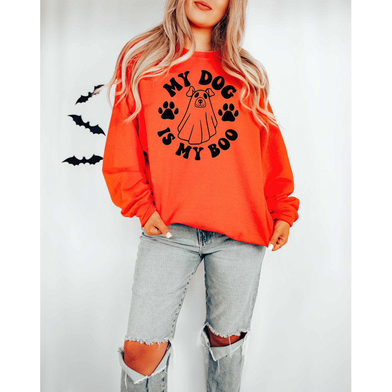 My Dog is My Boo Sweatshirt,Cute Halloween Sweatshirt,Spooky Dog Shirt,Spooky Pumpkin Tee,Ghost Dog Shirt,Dog Mom Shirt,Halloween Dog Tee.jpg