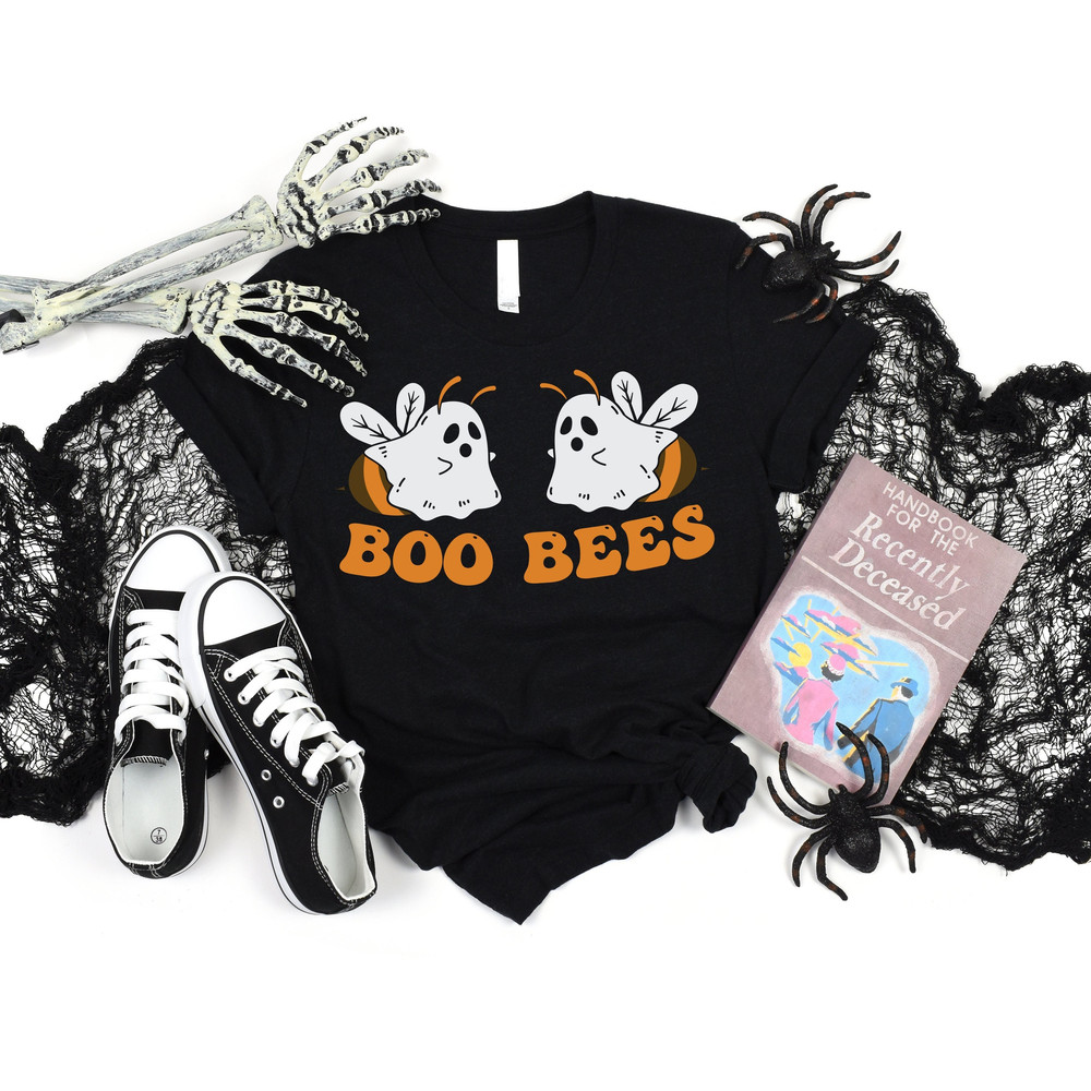 Boo Bees Shirt, Boo Bee Halloween Shirt, Halloween Boo Shirt, Ghost Bee Halloween Shirt, Funny Halloween Tee For Women, Spooky Season Shirt 1.jpg