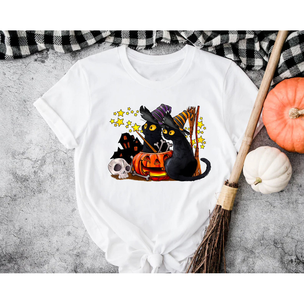Halloween Shirt, Halloween Black Cat tshirt, Retro Halloween Cat Shirt, Cat Mom Halloween Shirt, Vintage Black Cat Salem Apothecary Shirt.jpg