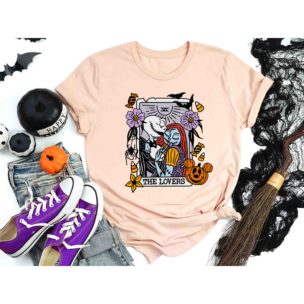 The Lovers Jack and Sally Halloween Shirt, Nightmare Halloween Couple Sweatshirt, Disney Halloween Matching Shirt, The Nightmare Before Tee.jpg