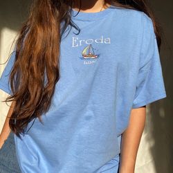 eroda island vintage tee shirt, vintage, retro, boho, boat, island, harry