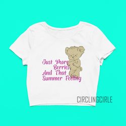 harry bear more berries crop top, harry inspired shirt, trendy t shirt, y2k shirt, aesthetic crop tops, crop tee cr60