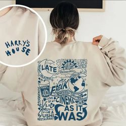 harrys house track list 2022 sweatshirt, hoodie, t-shirt 2 sides print, 2022 harrys house new album, harrys house tour