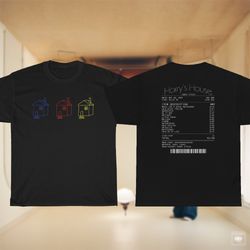 multicolor house with album receipt harry inspired t-shirt