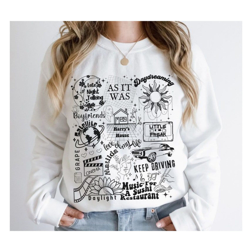 Vintage Harry's House Sweatshirt, Harry's House Track List Sweatshirt, Harry New Album 2022, Harry's House Crewneck Swea.png