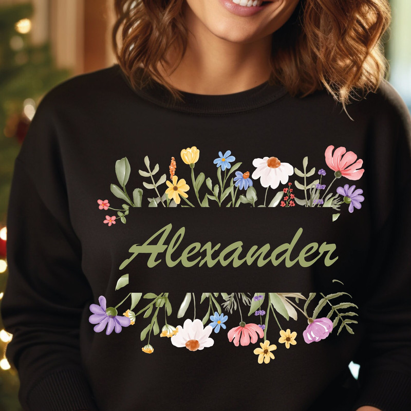 Custom Birth Month Birth Flower Sweatshirt, Personalized Flower Hoodie, Gift For Valentines Day, Mother For Gift, Flower Lover Hoodie, SA505.jpg