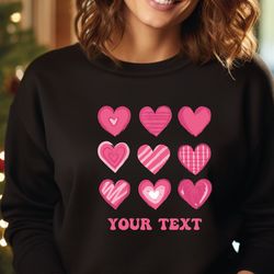 personalized heart sweatshirt, custom love sweater, valentines day hoodie, valentine love crewneck, cute love sweater, s