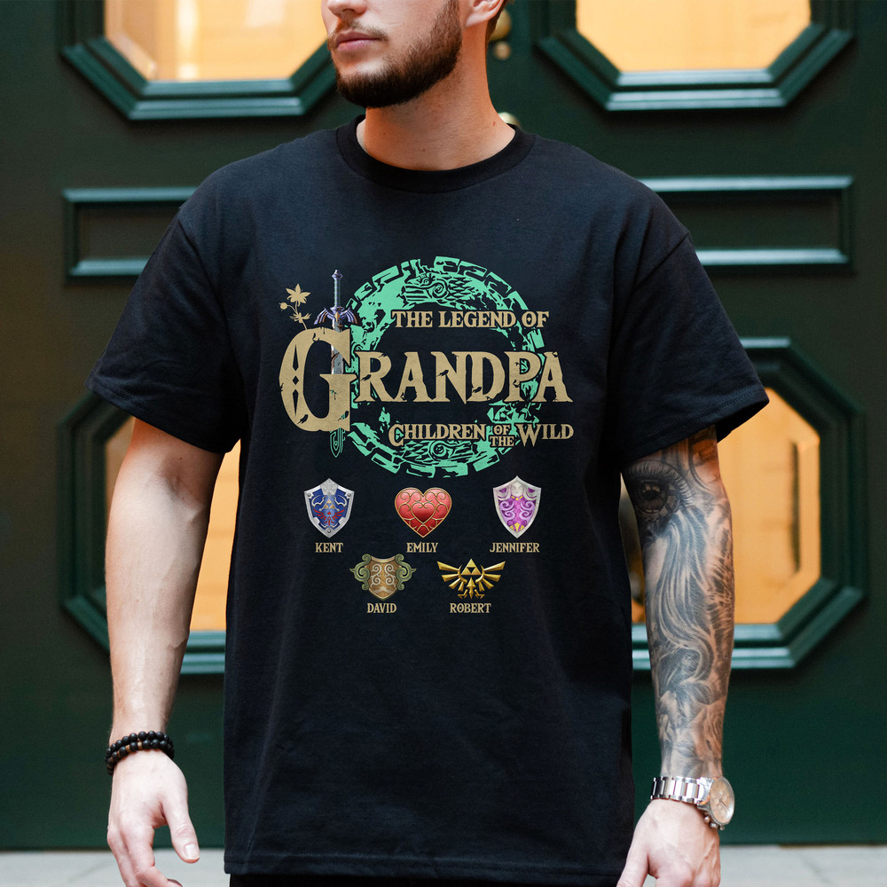 Personalisiert Die Legende von Opa T-Shirt, Zelda Dad Shirt, Zelda Link-Shirt, Atem des wilden Shirts, individuelle Familie Legende von Zelda Shirt.jpg