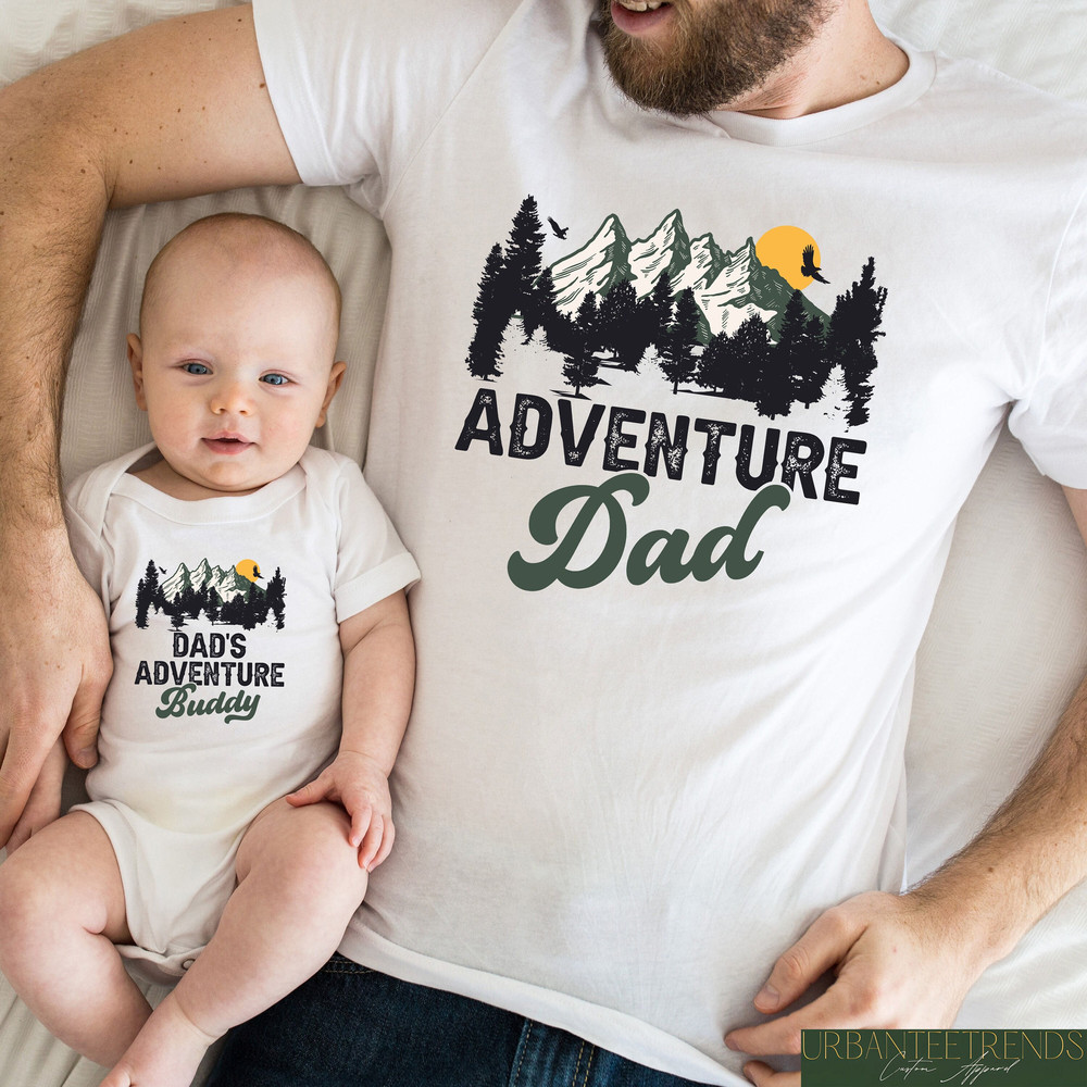 Fathers Day Matching Dad And Kiddo Shirts, Adventure Dad and Daddys Adventure Buddy Shirts, Dad And Son Matching Shirt.jpg