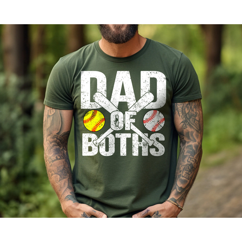 Funny Dad of Boths T-shirt, Baseball Softball Fathers Day Shirt, Fathers Day Gift for Twin Dad, Baseball Dad Shirt.jpg