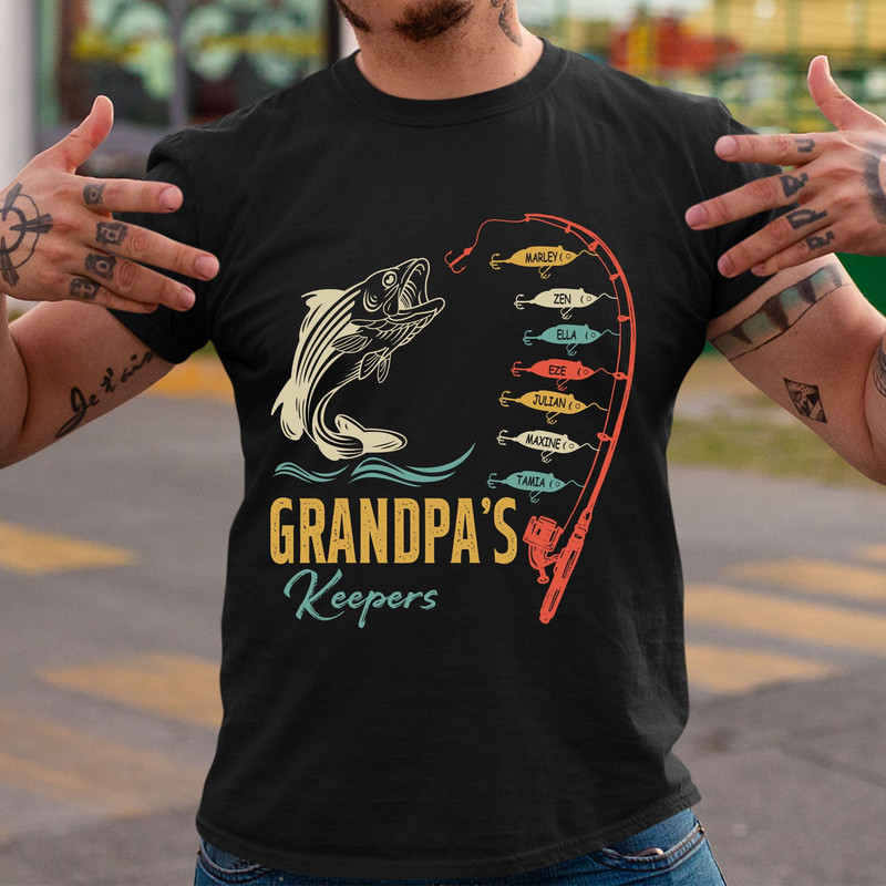 Funny Grandpa Fishing Shirt, Personalized Reel Cool Papa Shirt, Custom Grandpa Shirt With Names Shirt, Fathers Day.jpg