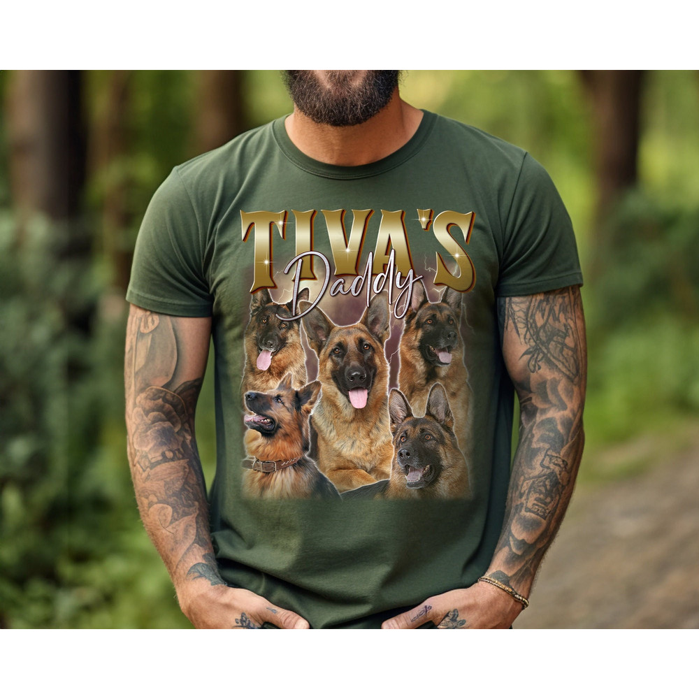Personalized Dog Dad Shirt, Custom Photo Dog Portrait Tee, Gift for Dog Dad, Funny Shirt for Dad Lover.jpg