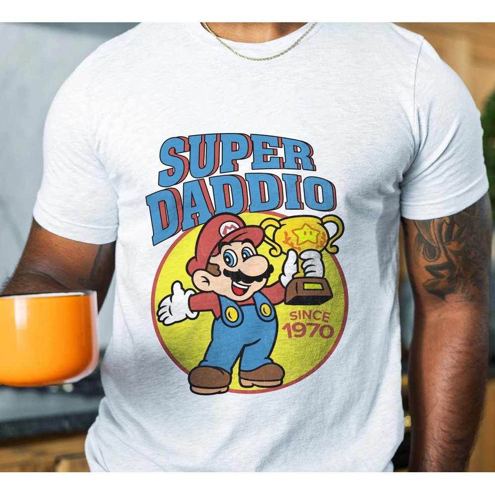 Personalized Vintage Super Daddio Since 1970 Shirt, Birthdays Dad Shirt, Super Daddio Shirt, Super Mario Birthday.jpg
