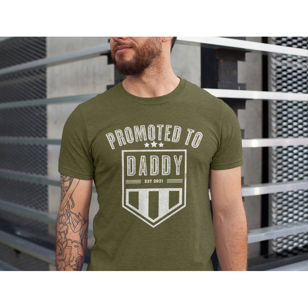 Promoted to Daddy Est. 2021 Shirt, Best Daddy Shirt, Pregnancy Announcement shirt to Husband, Future Dad Tshirt.jpg
