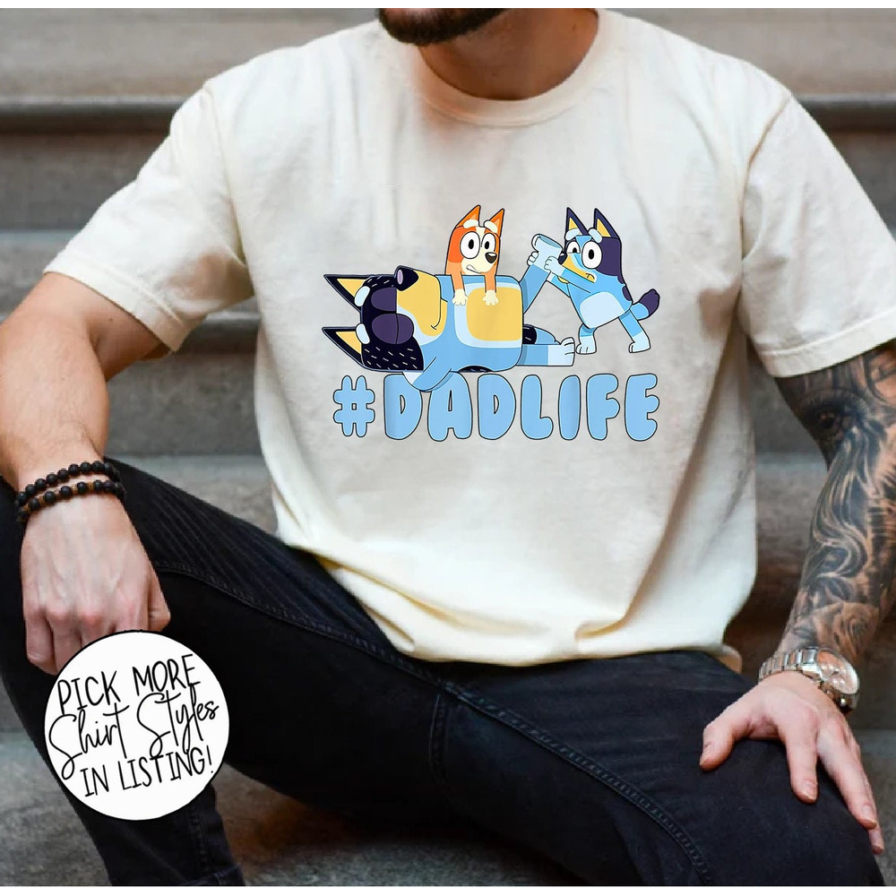Bluey Rad like dad shirt, bluey tee for dad and kids, bluey kids tee, Bluey Bandit Rad Dad Shirt, Bluey Family Shirt.jpg