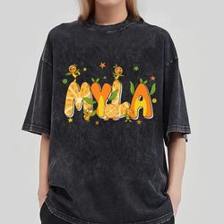 custom name disney orange bird comfort colors shirt, personalized