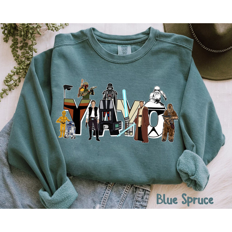 Custom Name Star Wars Characters Comfort Colors Shirt, Personalized Di.jpg