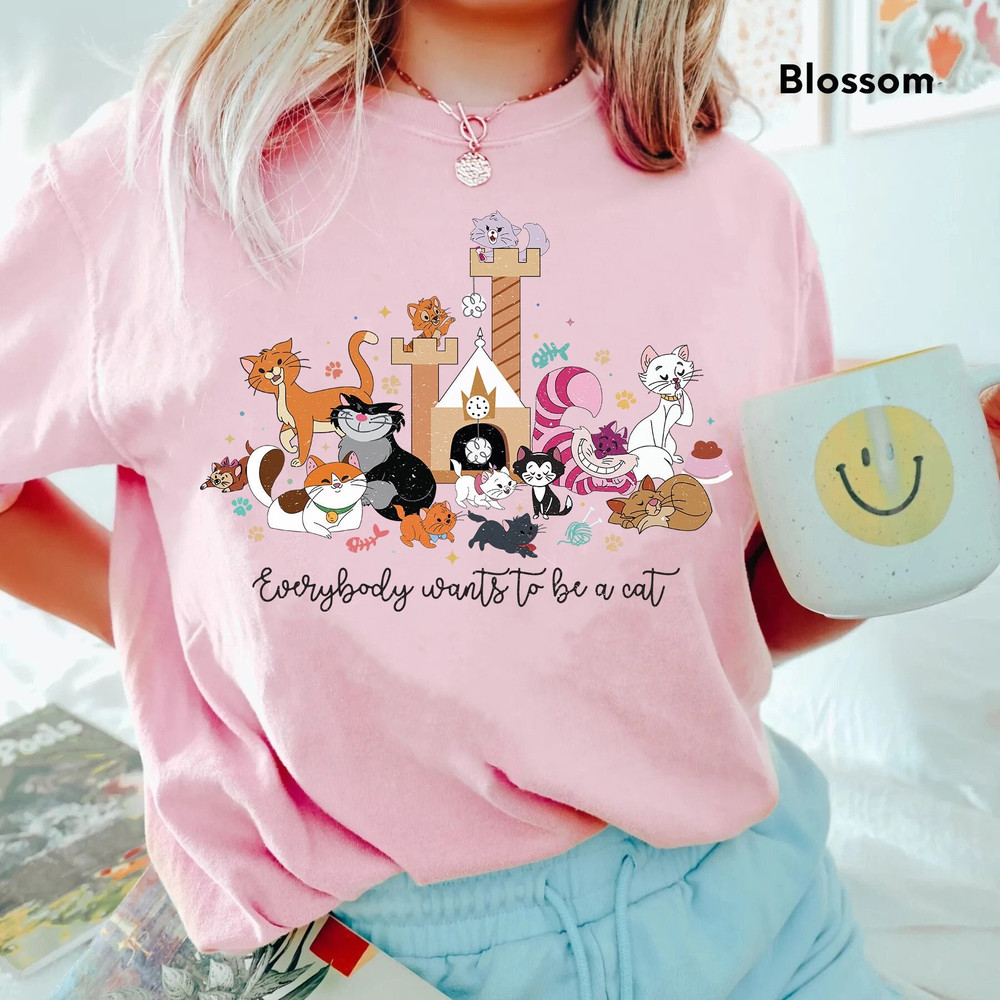Disney Cat All Characters Comfort Colors Shirt, Everybody Wants to Be.jpg