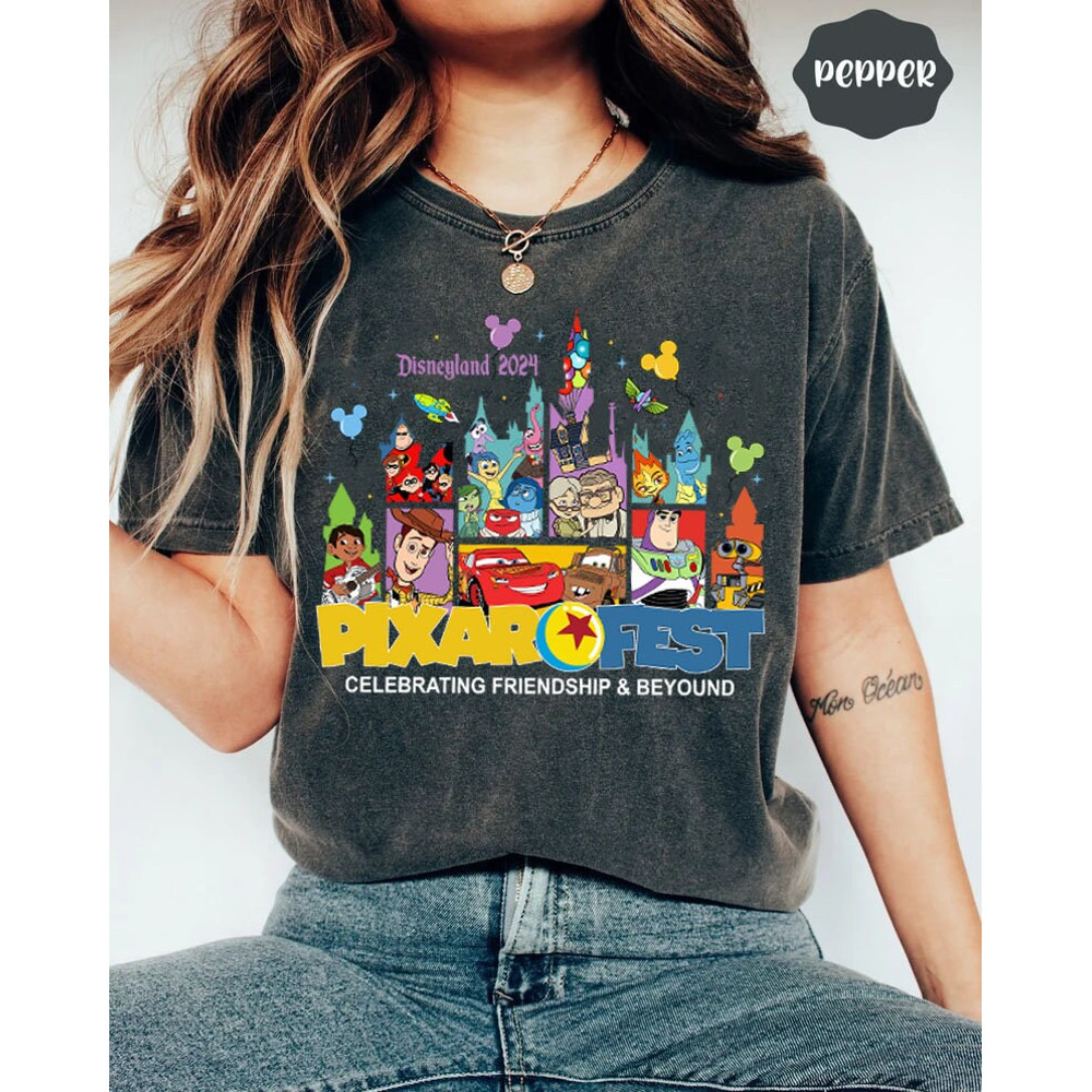 Disneyland Castle Pixar Fest 2024 Shirt, Pixar Pals Playtime Party Cel.jpg
