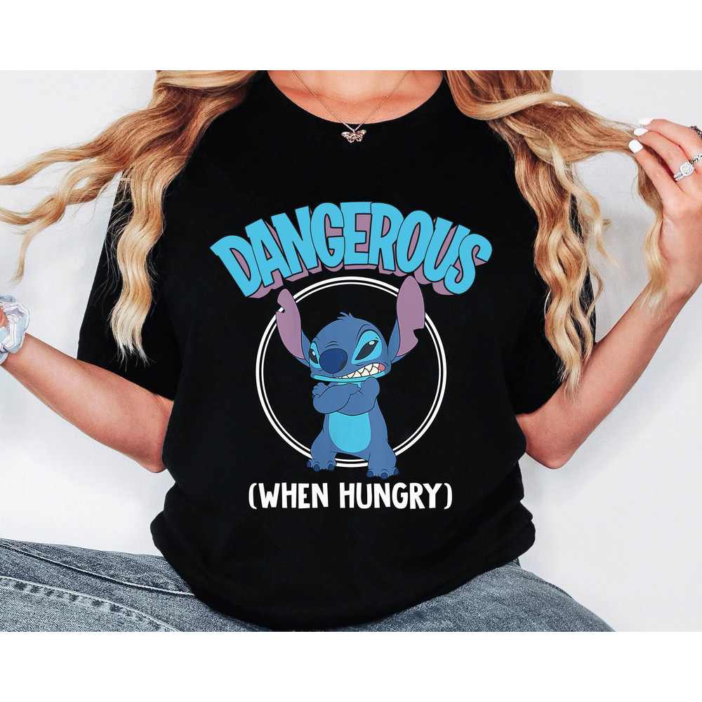 Funny Stitch Dangerous When Hungry Comfort Colors Shirt, Lilo And Stitch.jpg