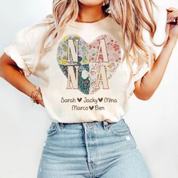 personalized nana retro floral shirt, grandma shirt, custom nana shirts, funny grandma shirt, grandma life