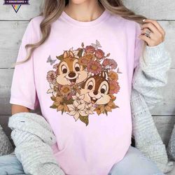 vintage chip and dale floral shirt, floral chip and dale shirt, disney