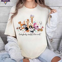 vintage disney cat all characters shirt, everybody wants to be a cat,