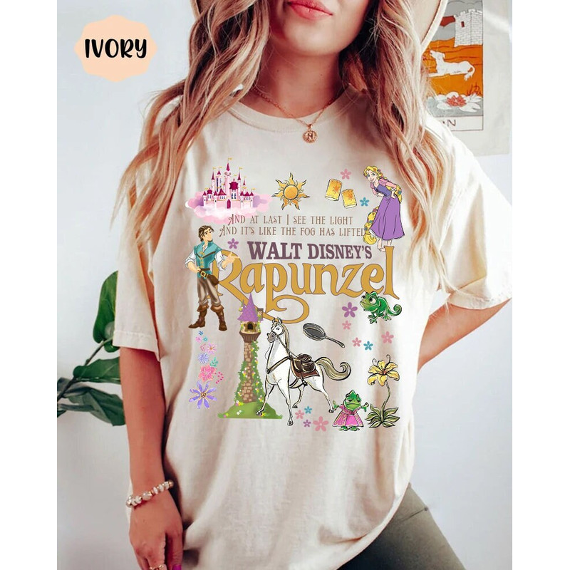 Vintage Rapunzel Tangled Shirt, Floral Rapunzel Shirt, WDW Disney Prin.jpg