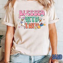 blessed with twin t-shirt, mom of both shirt, twin mom shirt, daisy an